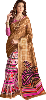 

Khushali Self Design, Printed Fashion Art Silk Saree(Multicolor), Beige;multi;pink