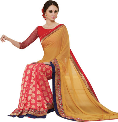 

Brijraj Embellished Fashion Georgette Saree(Pink, Yellow)