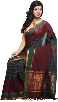 

Devi Handlooms Woven Mangalagiri Handloom Cotton Saree(Maroon)