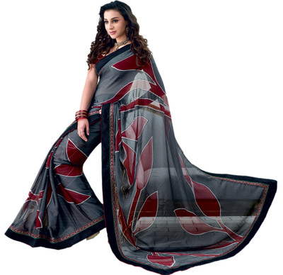

Vishal Printed Fashion Chiffon Saree(Maroon, Grey)
