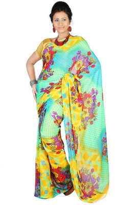 

Hawai Printed Daily Wear Georgette Saree(Multicolor)