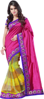 

Weavedeal Embellished, Self Design Banarasi Banarasi Silk Saree(Pink)