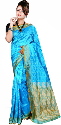 

Anushree Saree Printed Fashion Chanderi Saree(Multicolor), Blue