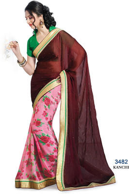 

Ridham Sarees Printed Fashion Handloom Satin Saree(Multicolor)