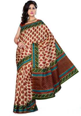 Ishin Printed Bhagalpuri Art Silk Saree(Multicolor)