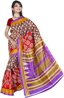 

Parisha Printed Daily Wear Art Silk Saree(Brown, Multicolor), Brown & multi