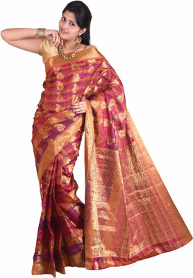 Mimosa Self Design Kanjivaram Silk, Jacquard Saree(Multicolor) available at flipkart for Rs.1399