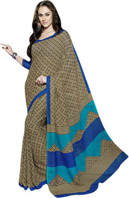 

Vishal Printed Fashion Art Silk Saree(Beige), Beige+blue