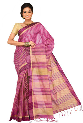 

Sangam Kolkata Solid Tant Polycotton Saree(Purple)