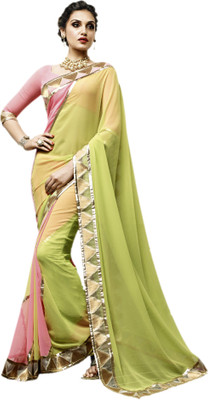 

Vishal Solid Fashion Georgette Saree(Green)