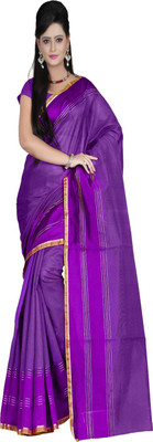 

Sanju Sarees Solid Fashion Art Silk Saree(Purple)