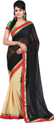 

Fashiondeal Solid Fashion Chiffon Saree(Black)