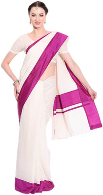 

Darps Self Design Kasavu Cotton Saree(Multicolor), Cream