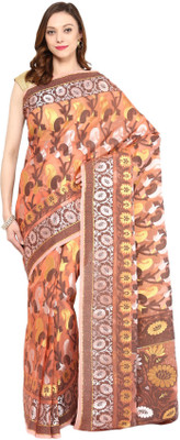 

Fabroop Woven Fashion Cotton Saree(Orange), Peach