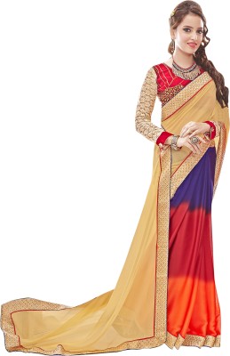 

Jiya Self Design, Embroidered Fashion Satin, Chiffon, Georgette Saree(Beige, Red, Multicolor), Beige;multicolor;red