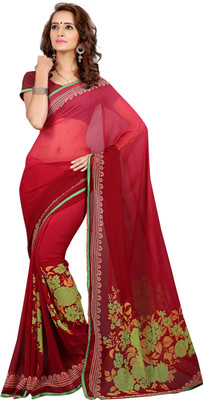 

Jiya Self Design, Printed Fashion Georgette Saree(Maroon, Multicolor)