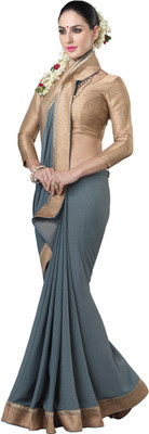 

Parisha Embroidered Fashion Georgette Saree(Grey)