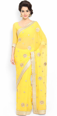 

Soch Embroidered Fashion Georgette Saree(Yellow)
