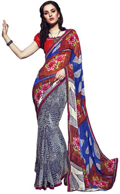 

Desi Butik Printed Fashion Georgette Saree(Multicolor)