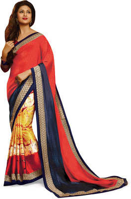 

Indianbeauty Self Design, Printed Bollywood Pure Georgette Saree(Multicolor)