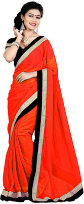 

Indian Wear Online Solid Fashion Chiffon Saree(Red)