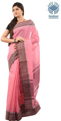 

Tantuja Self Design Dhaniakhali Handloom Cotton Saree(Pink)