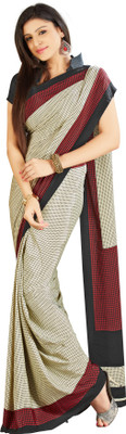 

Khoobee Printed Fashion Crepe Saree(Beige, Maroon), Cream;maroon