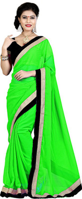 

Indian Wear Online Solid Fashion Chiffon Saree(Green)