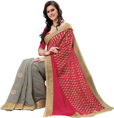 

Indian Wear Online Printed Fashion Pure Chiffon Saree(Multicolor), Multicolor422