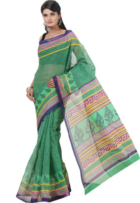 

JTInternational Printed Bhagalpuri Silk Saree(Green)