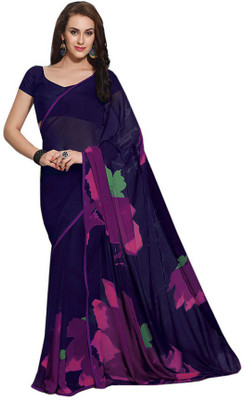 

Party Wear Dresses Printed Fashion Pure Chiffon Saree(Black)