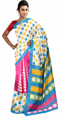 

Anushree Saree Printed Fashion Silk Saree(Multicolor), Pink