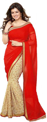 

Radhika Sari Printed Bollywood Chiffon Saree(Red)
