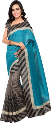 

Anushree Saree Self Design Bhagalpuri Khadi Saree(Multicolor), Gray-green