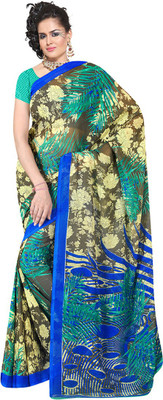 

MannMohh Printed Daily Wear Georgette Saree(Multicolor)