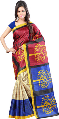 

Poornathava Woven Fashion Art Silk Saree(Multicolor), Blue;red