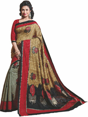 

Sunaina Printed Fashion Silk Cotton Blend Saree(Multicolor)