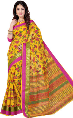 

Aarti Apparels Printed Gadwal Cotton Saree(Mustard)