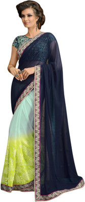 

Brijraj Embellished Fashion Georgette Saree(Blue, Green)