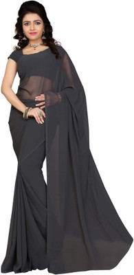 

Surupta Solid Fashion Georgette Saree(Grey), Dark grey
