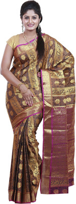 

Mimosa Woven Kanjivaram Art Silk Saree(Mustard)