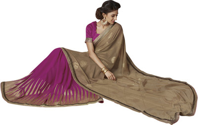 

Vishal Self Design Bollywood Chiffon, Georgette Saree(Pink, Beige), Beige;pink