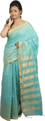 

monidipa Self Design Fashion Cotton Saree(Light Green)