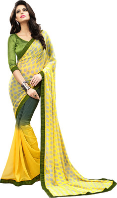 

Khushali Self Design, Printed Fashion Georgette Saree(Yellow, Green), Green;yellow