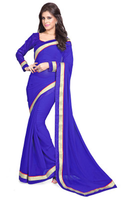 

Sourbh Sarees Embroidered Bollywood Georgette Saree(Blue), Royal blue