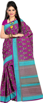 

TAARIKA Printed Daily Wear Cotton Saree(Beige, Purple, Blue), Beige;blue;purple