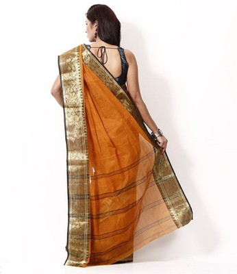 

Purabi Woven Tant Handloom Cotton Saree(Brown)