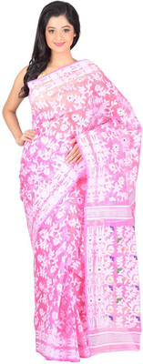 

RLBFashion Woven, Self Design Jamdani Handloom Cotton, Art Silk Saree(Pink), Light pink
