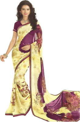 

PSHOPEE Printed Fashion Chiffon Saree(Purple)