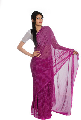 

Aaradhya Fashion Printed Leheria Handloom Georgette Saree(Pink), Magenta